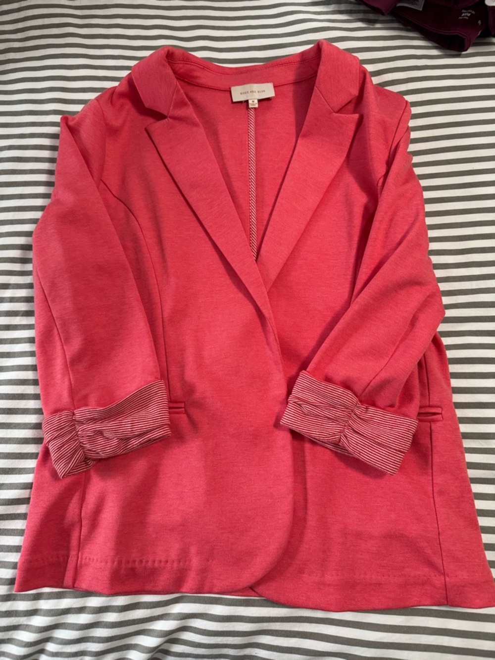 Skies Are Blue Coral Pink Knit Top